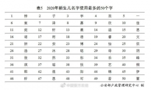2020年最受父母们欢迎的新生儿姓名竟是……