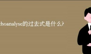 psychoanalyse的过去式是什么?psychoanalyse的用法和例句