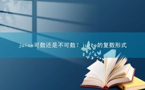 juice可数还是不可数？juice的复数形式