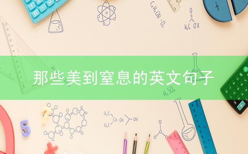 那些美到窒息的英文句子（中英双语）